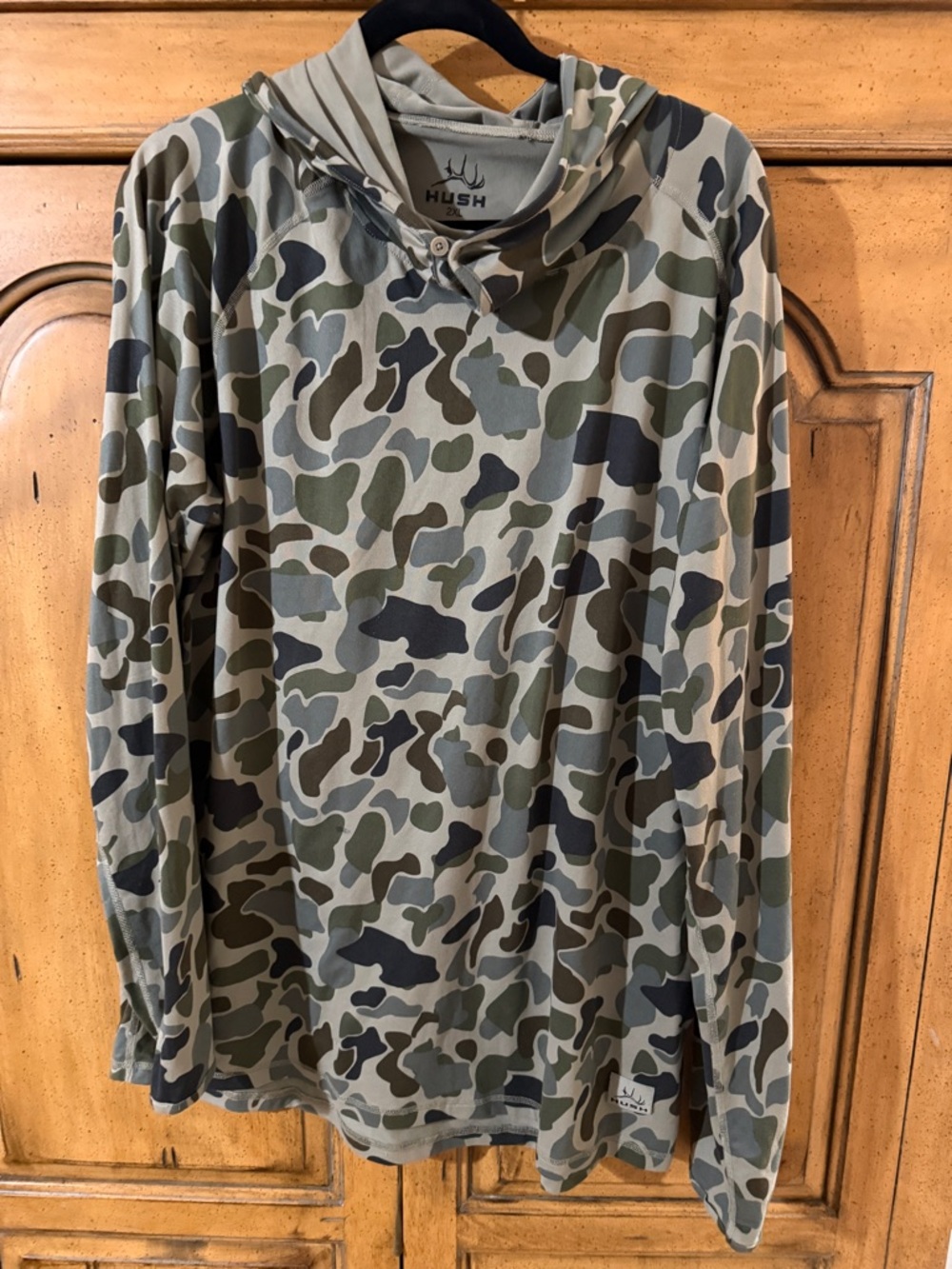 Hush Camo Long Sleeve Hoodie - Green/Olive/Gray